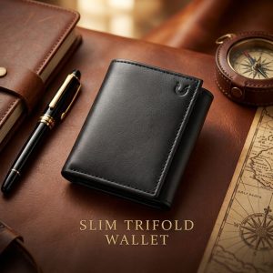 Unisex Trifold Wallet – Black