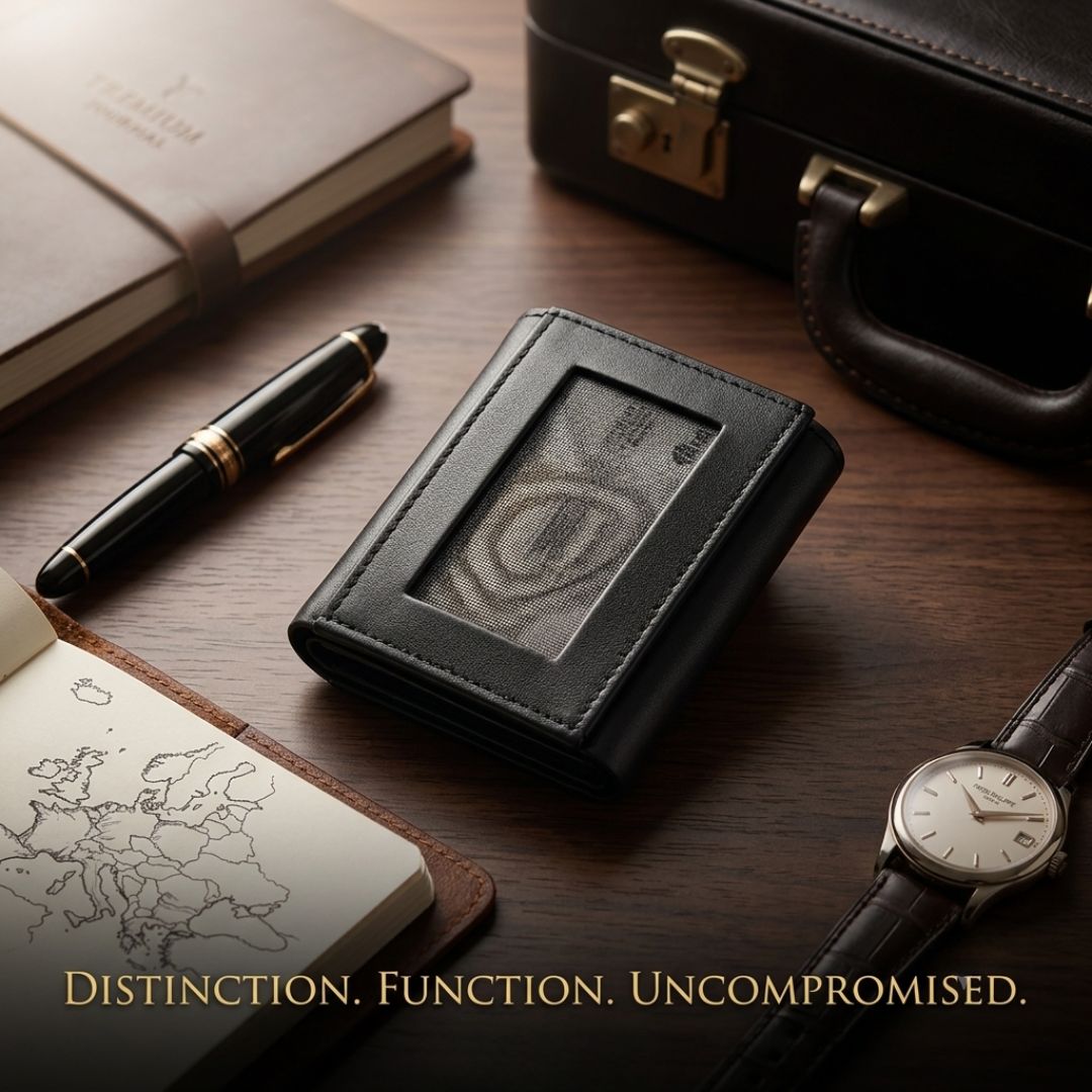 Unisex Trifold Wallet - Black - Image 3